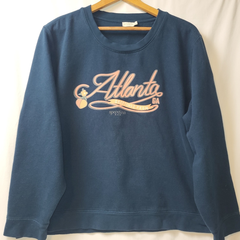 Spartina 449 Atlanta Georgia Teal Blue Sweatshirt Women's Size XXL Southern‎